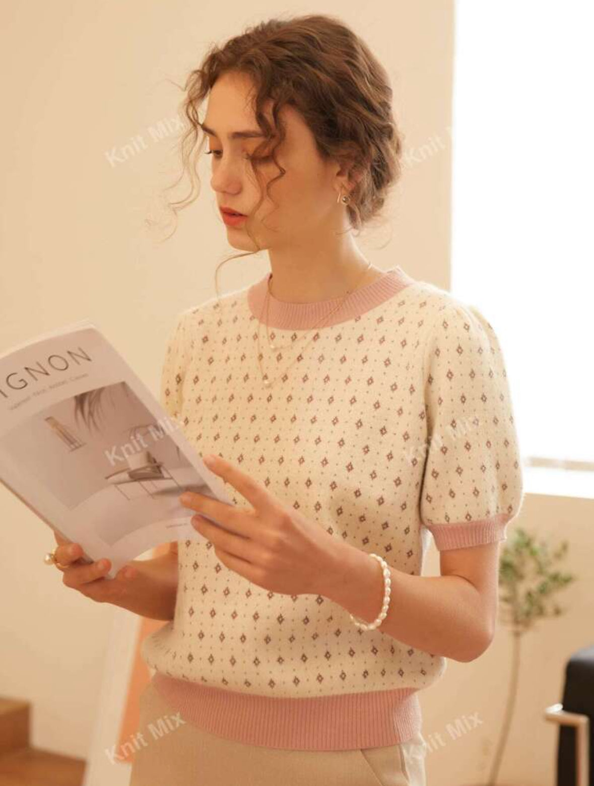 Top tricoté (Beige)