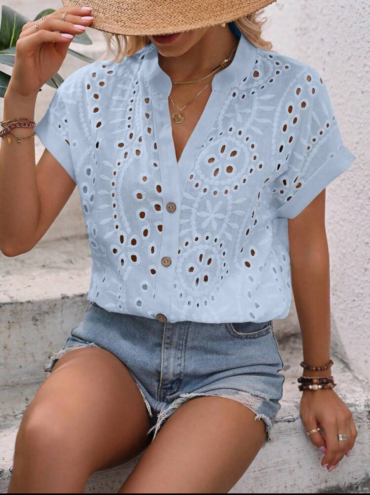 Holi Blouse a Broderie Anglaise