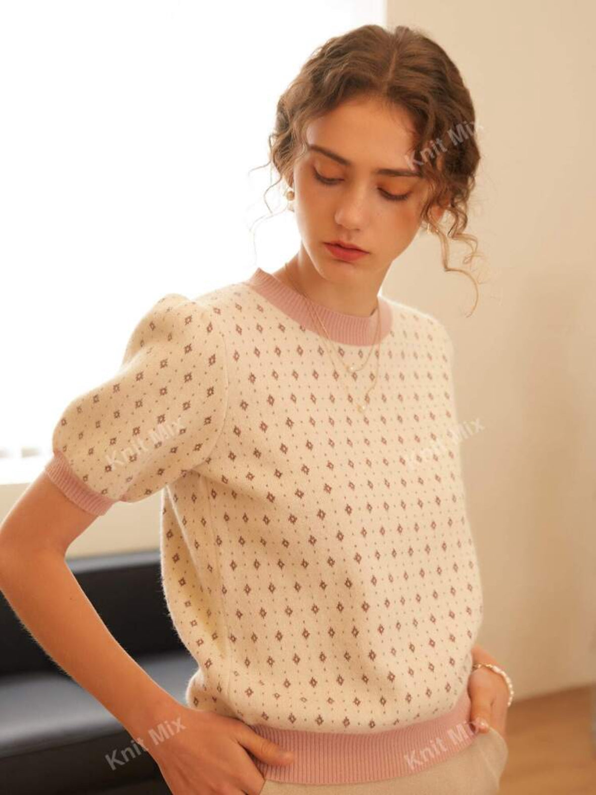 Top tricoté (Beige)