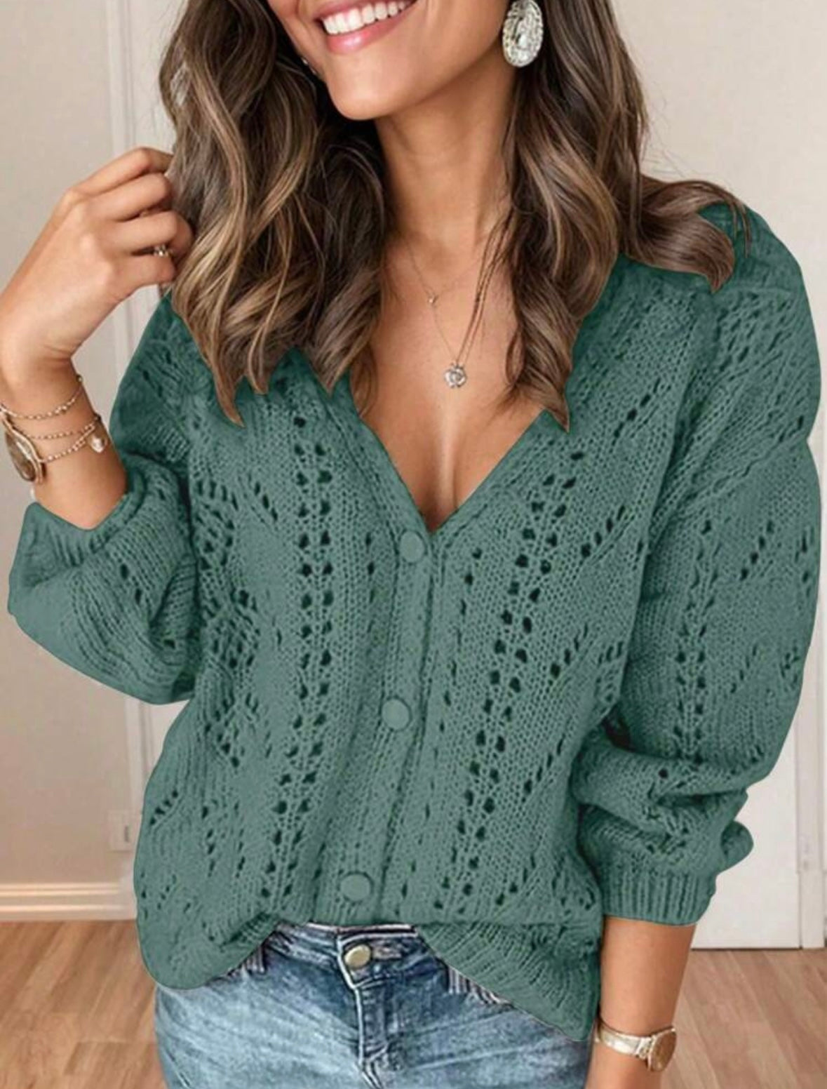 Cardigan col en V
