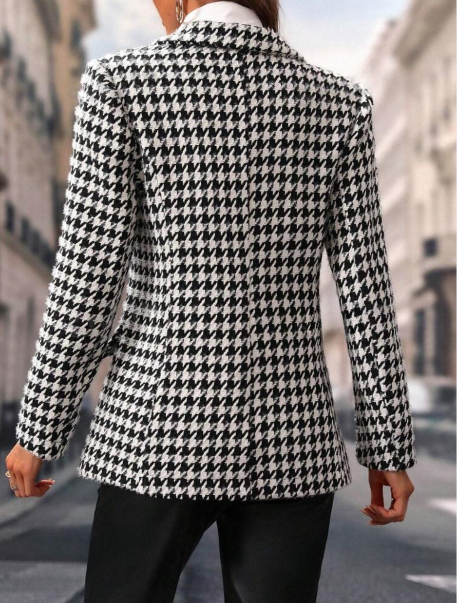 blazer en laine à carreaux