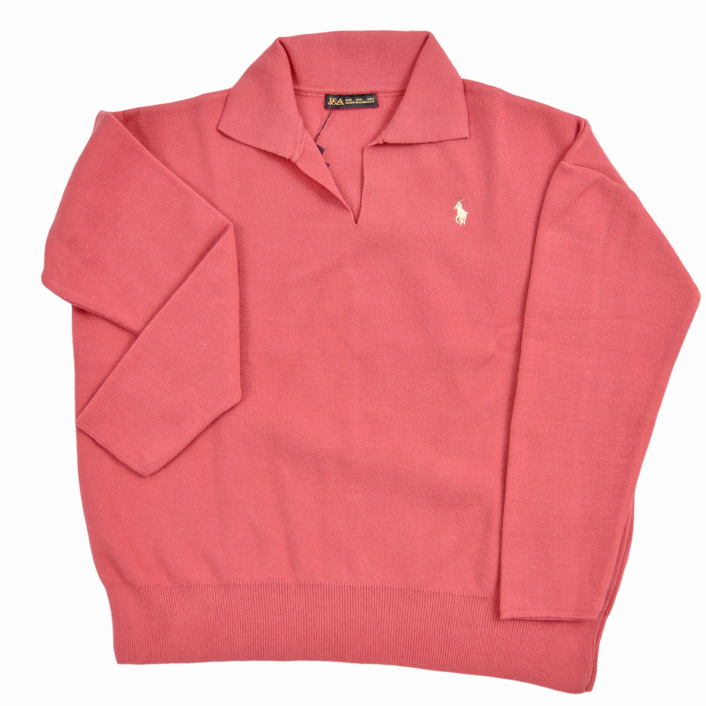 Tricot polo Vieux rose
