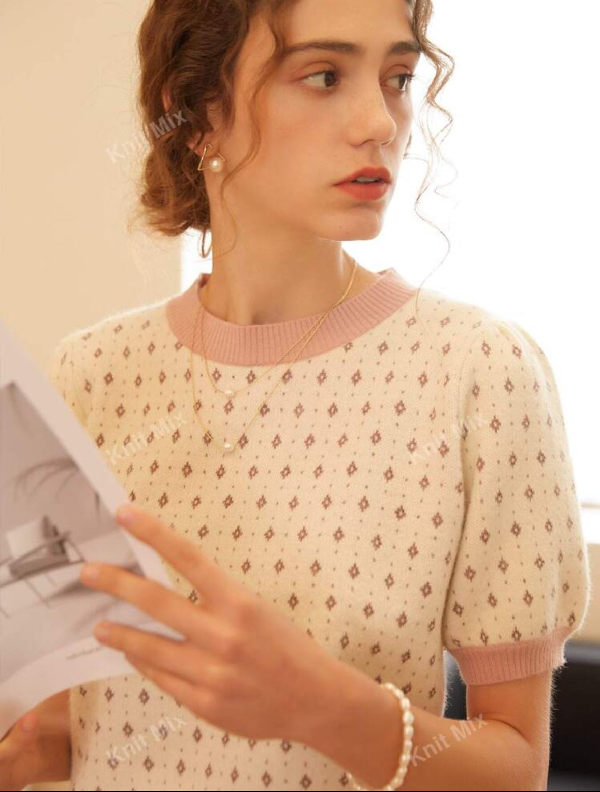 Top tricoté (Beige)