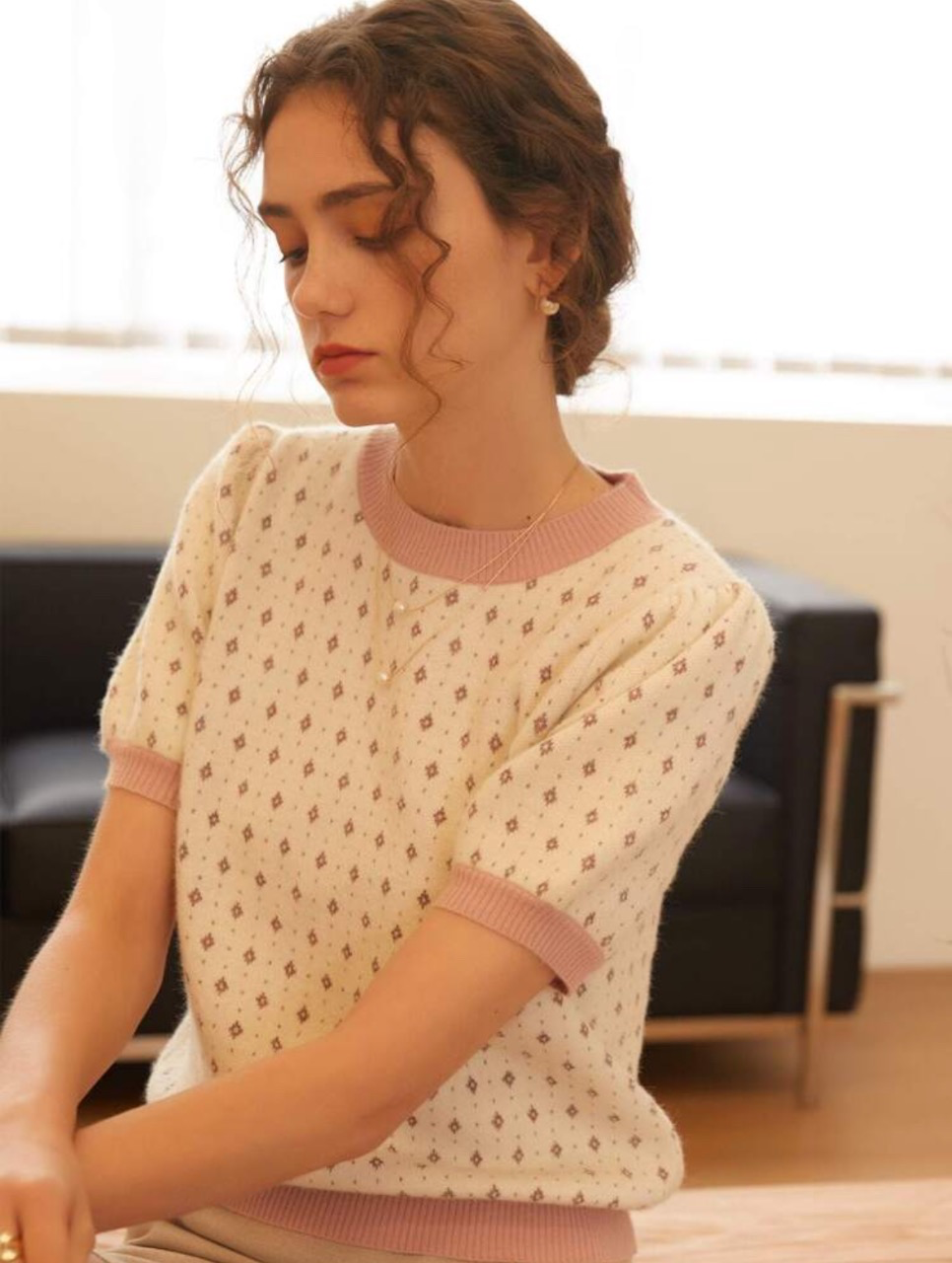 Top tricoté (Beige)
