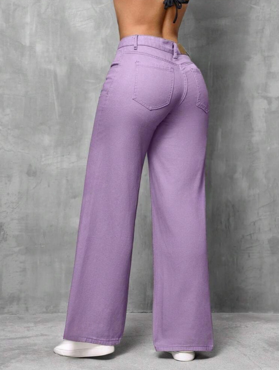 Jeans droit de unicolore
