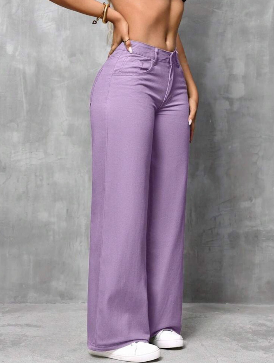 Jeans droit de unicolore