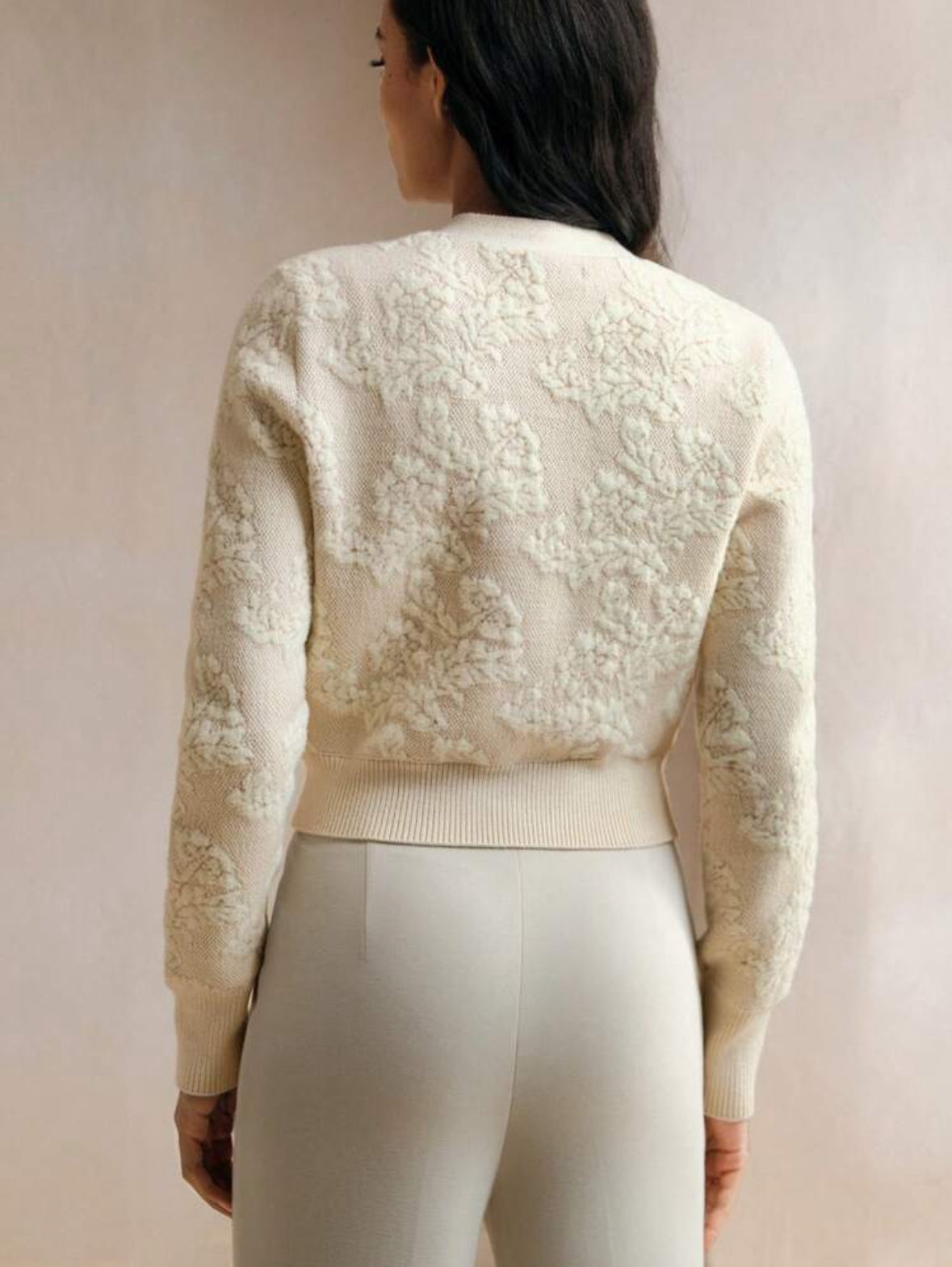 Cardigan Tricoté à Manches col en V