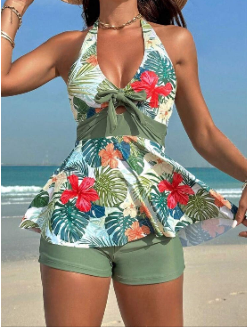 Tankini with short vert army