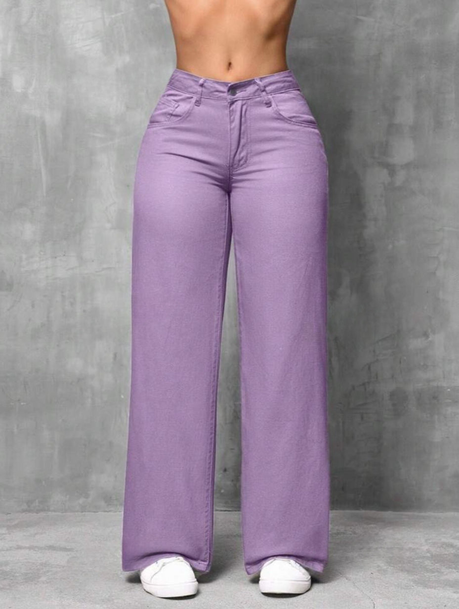Jeans droit de unicolore