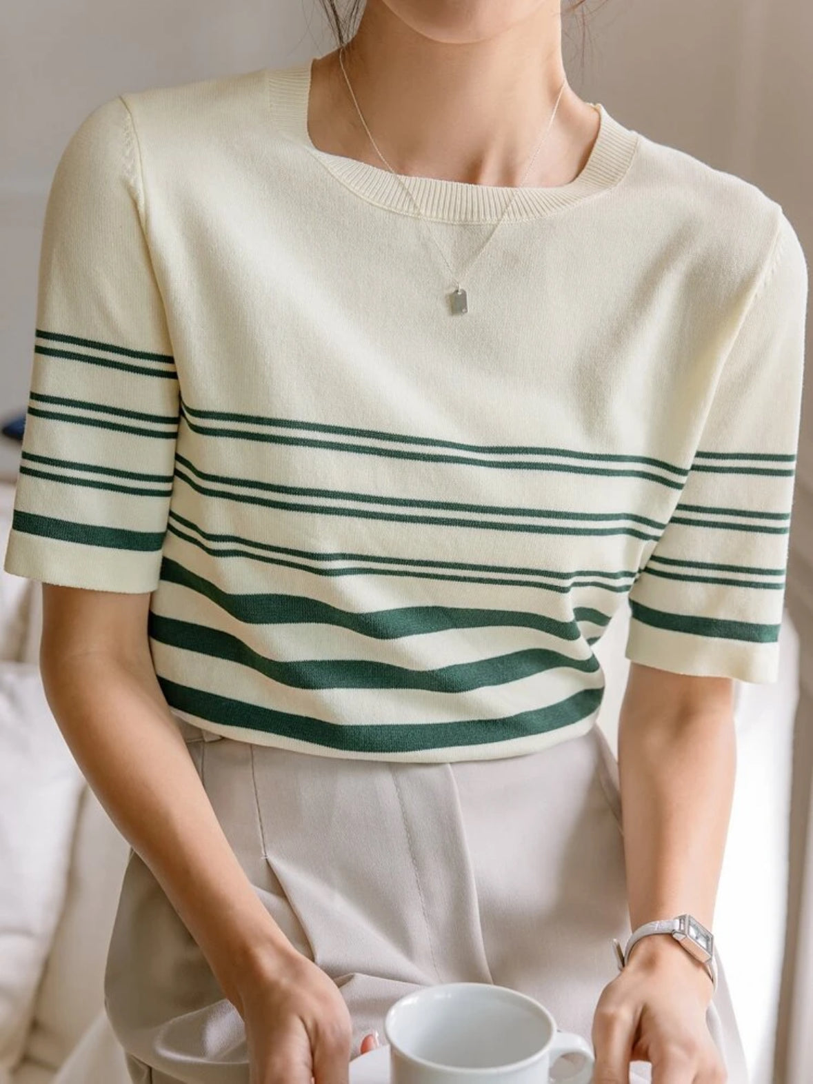 Haut En Tricot À Motif Rayé