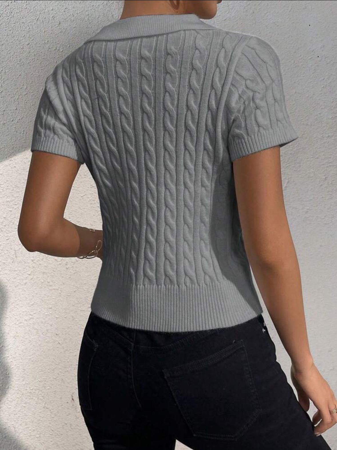 Top tricoté casual à col polo