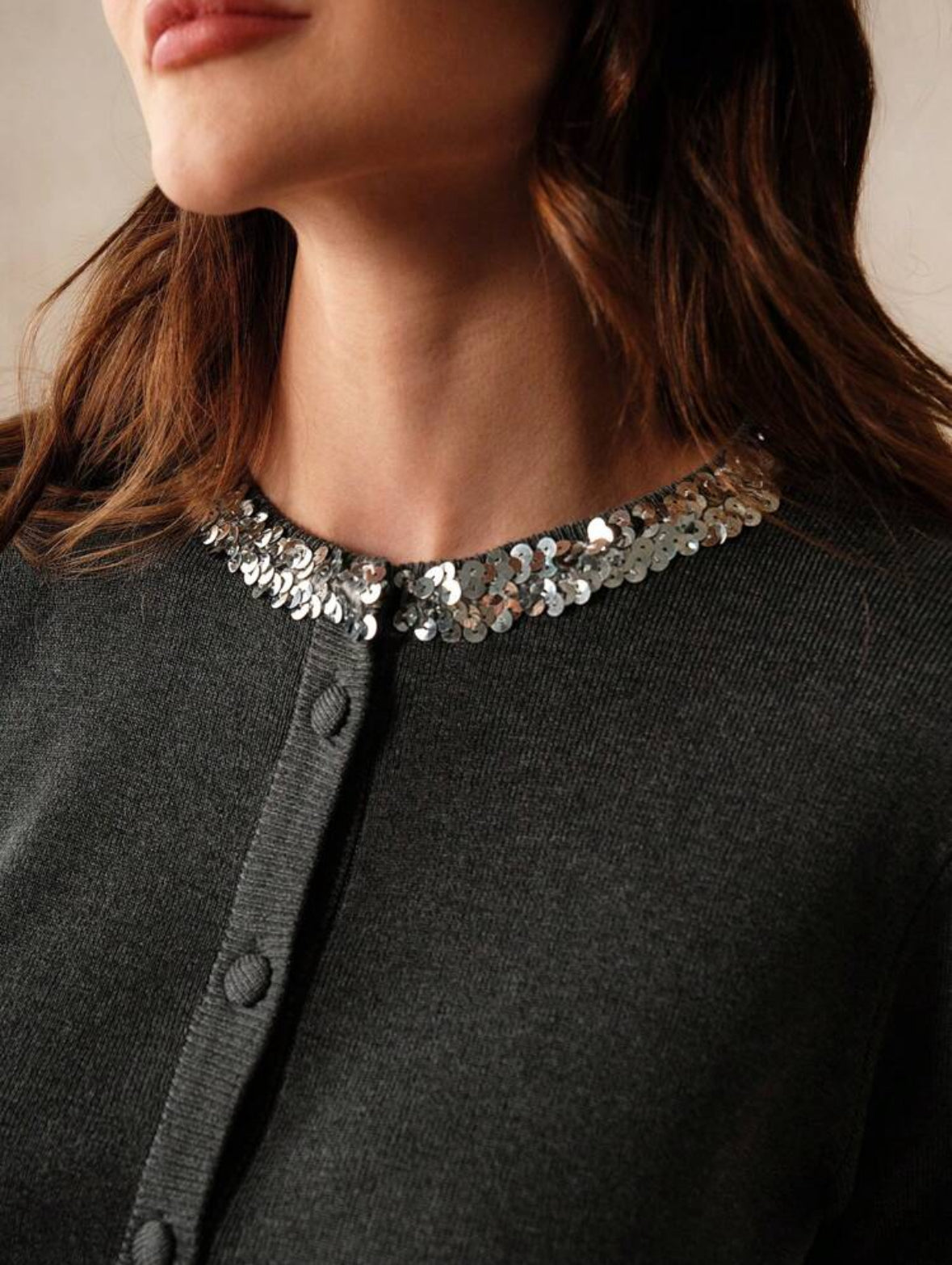Cardigan avec ornements de sequins
