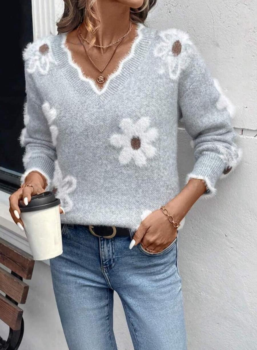 Maglione fiore (Griggio)