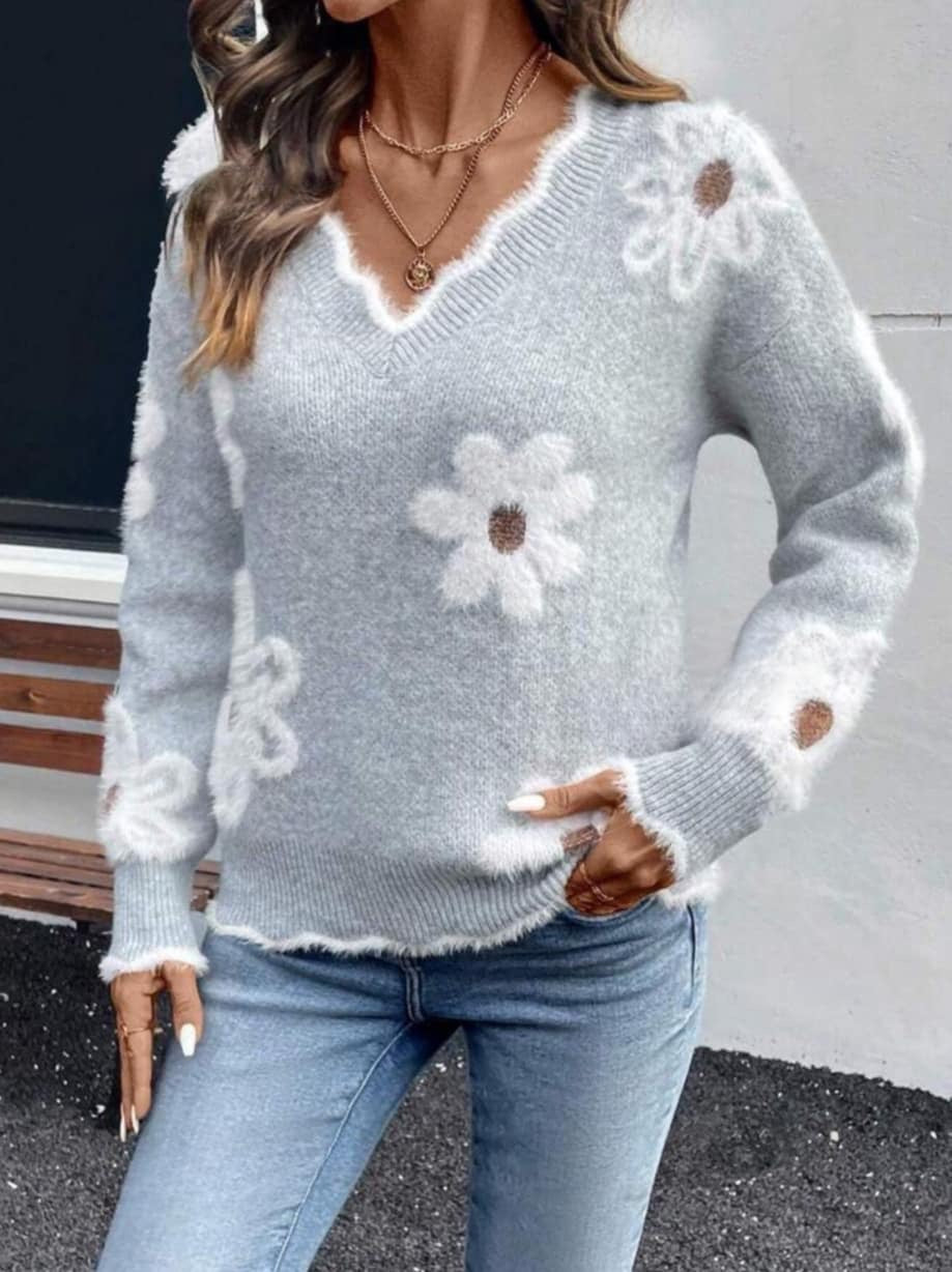 Maglione fiore (Griggio)