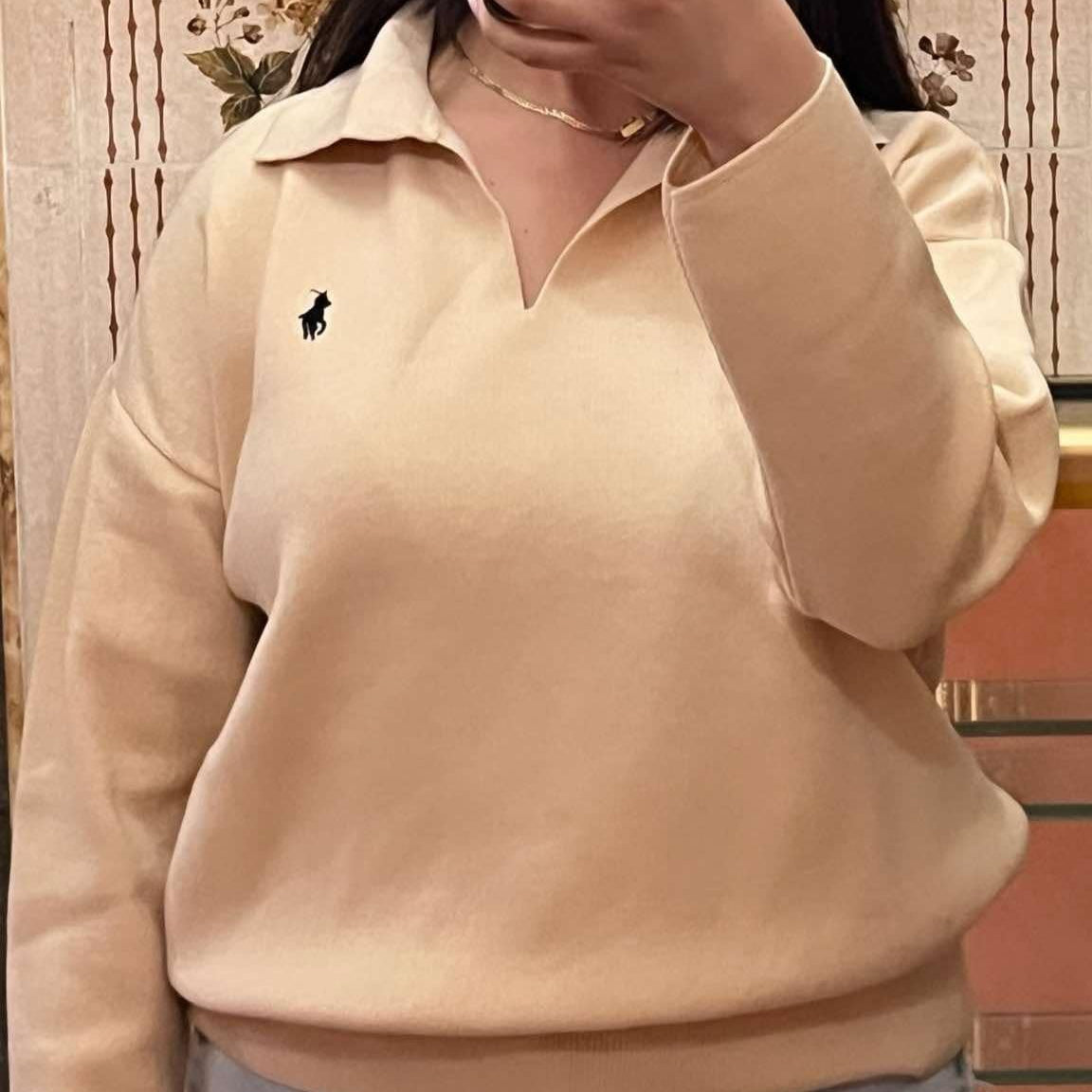 Tricot polo (Beige)