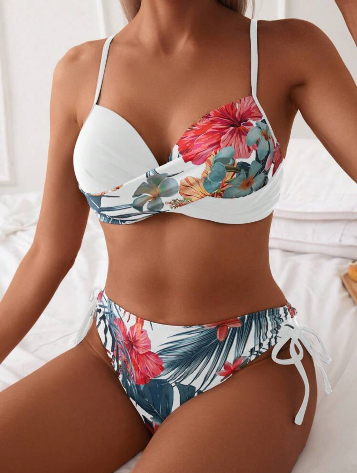 Bikini à croisillon (Blanc)