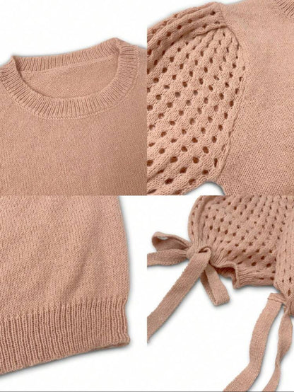Pull tricoté à nœud