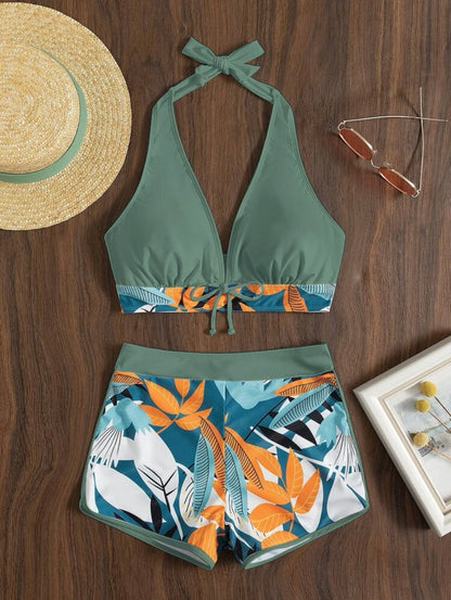 Tropical ras-du-cou/boxer/Verde