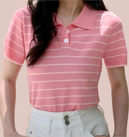 Polo baby pink breasted button